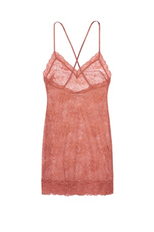 Victoria's Secret Withered Rose Pink Lace Slip Dress