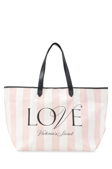 Victoria's Secret Iconic Stripe Pink Tote Bag