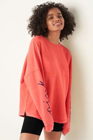 Victoria's secret pink best sale varsity crew sweatshirt