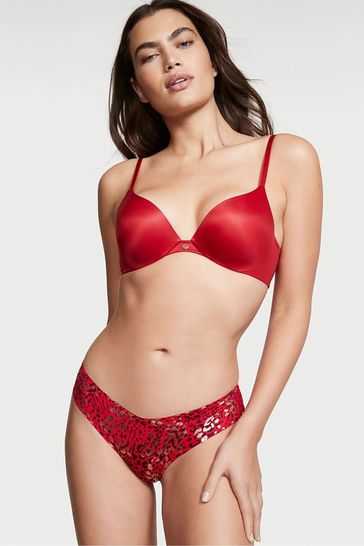 Victoria's Secret Lipstick Mixed Animal Noshow Shimmer Thong Knickers