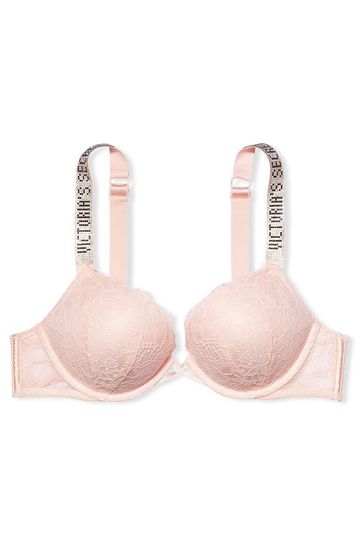 Buy Victoria's Secret Bombshell Add 2 Cups Shine Strap Lace Push Up Bra  from the Victoria's Secret UK online shop