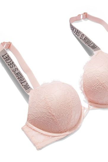Victoria's Secret Bombshell Add 2 Cups Shine Strap Lace Push Up