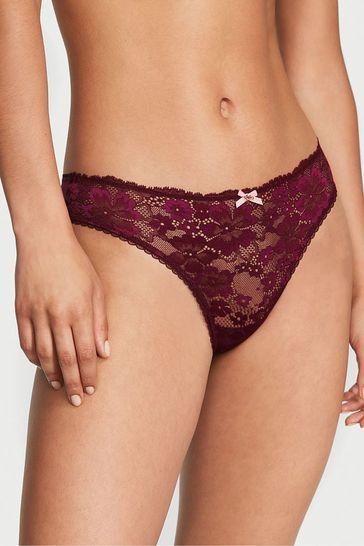 Victoria's Secret Kir Red Lace Thong Knickers