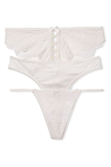 Victoria's Secret White Lace Bridal Knickers 3 Pack