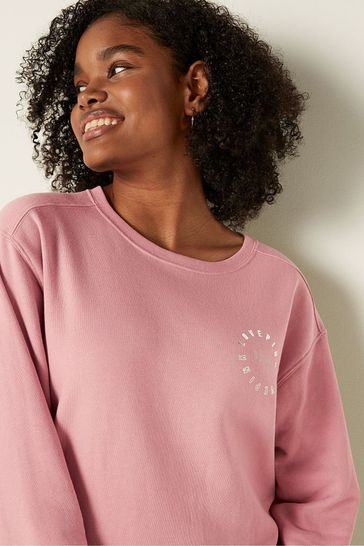 Pink campus crew sweatshirt on sale