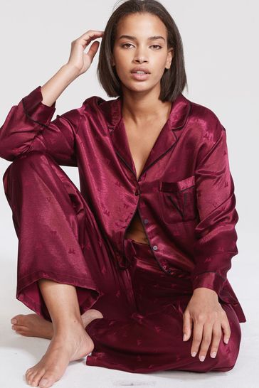 Victoria's Secret Campari Purple Satin Long Pyjamas