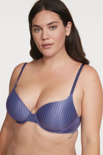 Victoria's Secret Frosted Blueberry Blue Smooth Full Cup Push Up T-Shirt Bra
