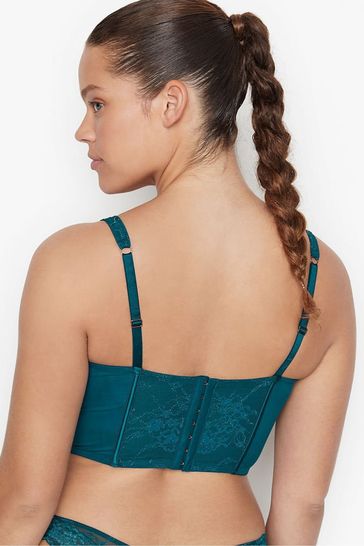 Victoria’s Secret Dream Angels Unlined Lace-Up Corset Top Turquoise