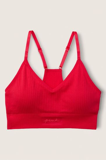 Victoria's Secret Pink Red Pepper Seamless Lightly Lined Low Impact Sports  Bra