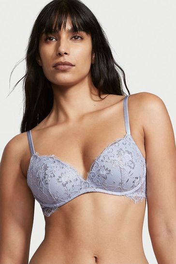 Victoria's Secret Ensign Navy Blue Lace Lightly Lined Non Wired Bra