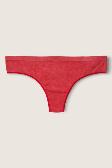 Victoria's Secret PINK Red Pepper Acid Wash Seamless Thong Knickers