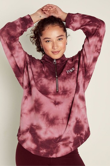 Pink varsity half clearance zip