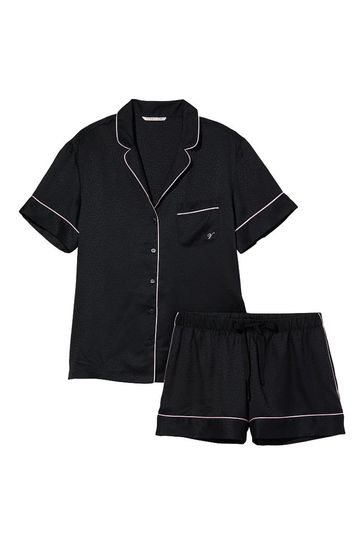 Victoria's Secret Black Satin Short Pyjamas