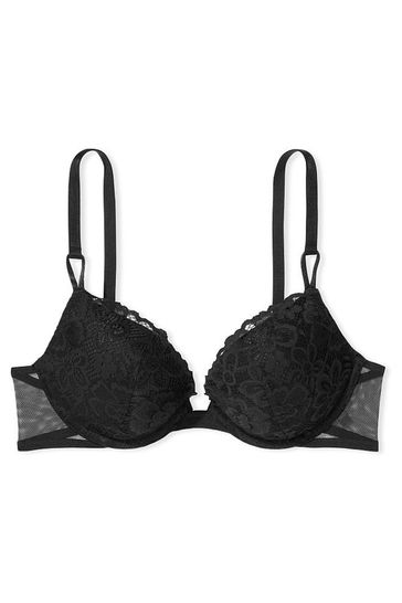 Victoria s Secret Black Lace T Shirt Push Up Bra