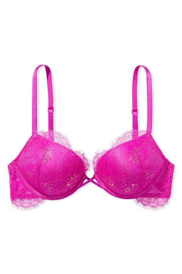 Buy Victoria's Secret Millennial Pink Lace Trim Front Fastening Lightly Lined  Full Cup Bra from Next Ireland