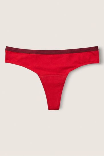 Victoria's Secret PINK Pin Up Red Period Thong Knicker