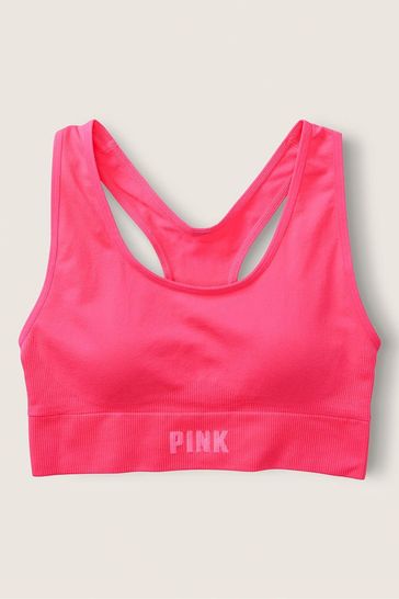 Victoria's Secret PINK Capri Pink Seamless Lightly Lined Low Impact Racerback Sports Bra