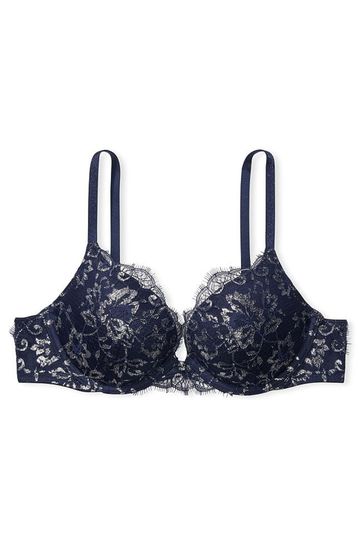 Women'secret Push Up Spring Helankas Reggiseno Blu Con Pizzo E Fiocco – 5B Donna, Imbottito E Ricamato