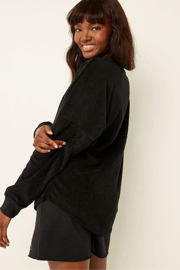 Victoria s Secret PINK Varsity Terry V Neck Sweatshirt