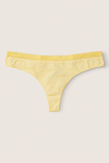 Victoria's Secret PINK Pale Yellow Seamless Thong Knickers