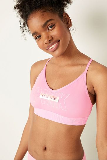 Victoria's Secret PINK Daisy Pink Lightly Lined Low Impact Sports Bra