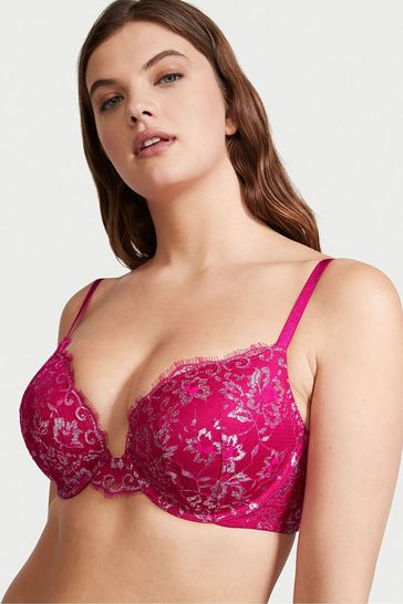 Victoria's Secret Wicked Rose Pink Lace Push Up Bra