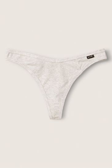 Victoria's Secret PINK Heather Stone Grey Cotton Thong Knickers