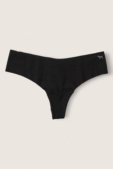 Victoria's Secret PINK Pure Black No Show Thong Knickers