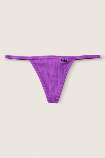 Victoria's Secret PINK Neon Purple Cotton G String Knickers