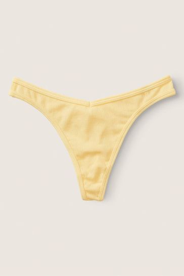 Victoria's Secret PINK Pale Yellow Cotton Thong Knickers