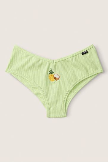 Victoria's Secret PINK Icy Lime Green Cotton Cheeky Knickers