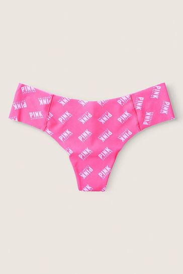 Victoria's Secret PINK Capri Pink Logo No Show Thong Knickers