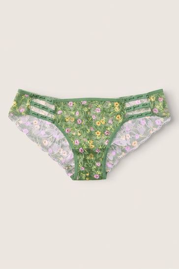 Victoria's Secret PINK Soft Pinel Floral Strappy Logo Cheekster Panty