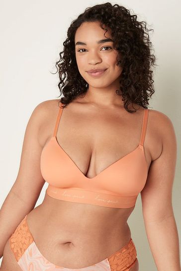 Victoria's Secret PINK Coral Cream Orange Smooth Lightly Lined Non Wired T-Shirt Bra