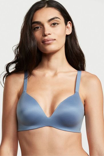 Victoria's Secret Faded Denim Blue Smooth Lightly Lined Plunge Non Wired Bra