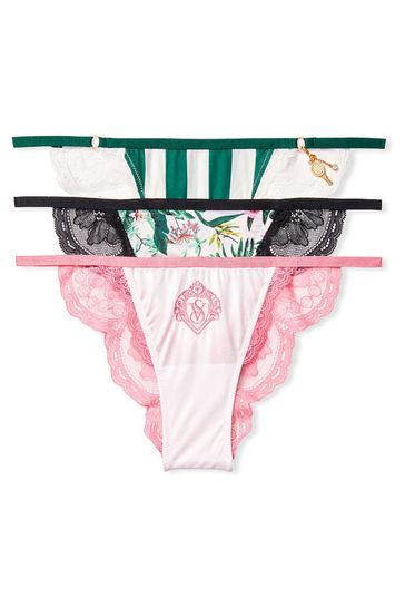 Victoria's Secret White/Green/Pink Knickers Multipack