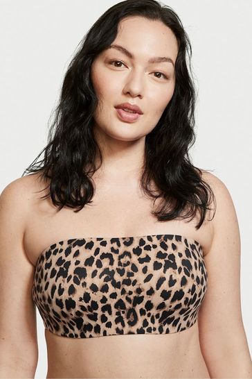 Victoria's Secret Classic Brown Leopard Smooth Lightly Lined Non Wired Strapless Bra
