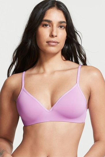 Victoria's Secret Light Lilac Purple Smooth Logo Strap Lightly Lined Non  Wired T-Shirt Bra