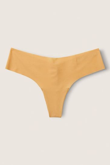 Victoria's Secret PINK Wheat Yellow No Show Thong Knickers
