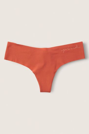Victoria's Secret PINK Amber Clay Red No Show Thong Knicker
