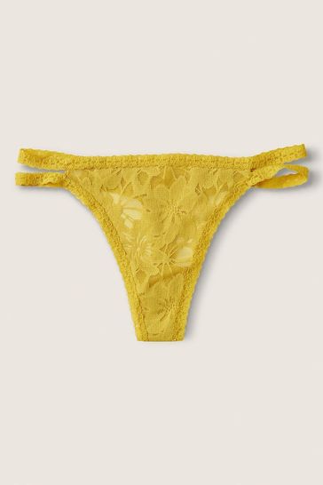 Victoria's Secret PINK Golden Pear Lace Strappy Thong Knickers