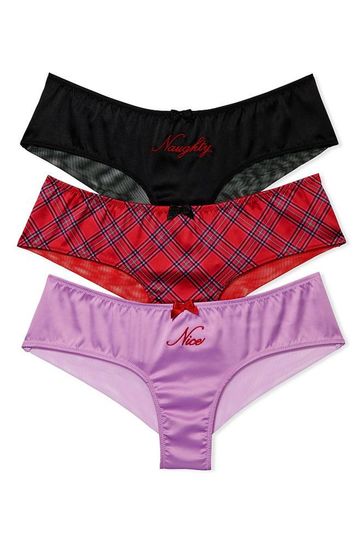 Victoria's Secret Red Christmas Print Multipack Christmas Cheeky Panty