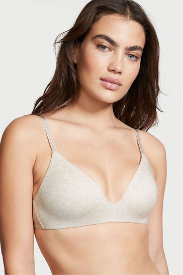 Buy Victoria's Secret Wireless Cotton Bra with Shimmer Logo Straps