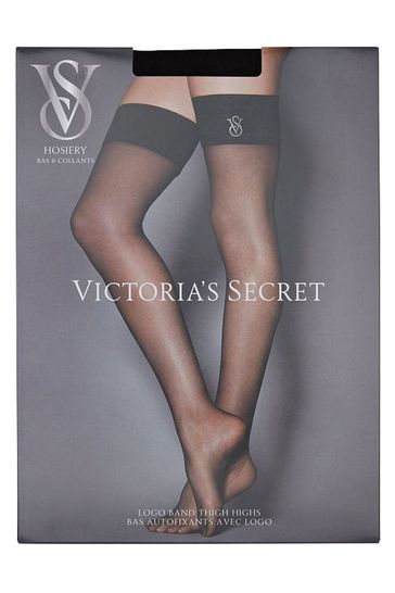 Victoria's Secret Black Logo Stockings