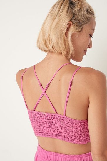 Victoria's Secret Pink Lace Strappy Back Longline Bralette
