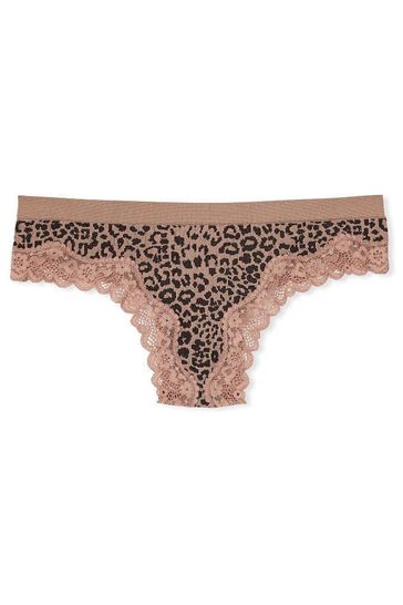 Victoria s Secret Cali Leo Brown Seamless Thong Knickers