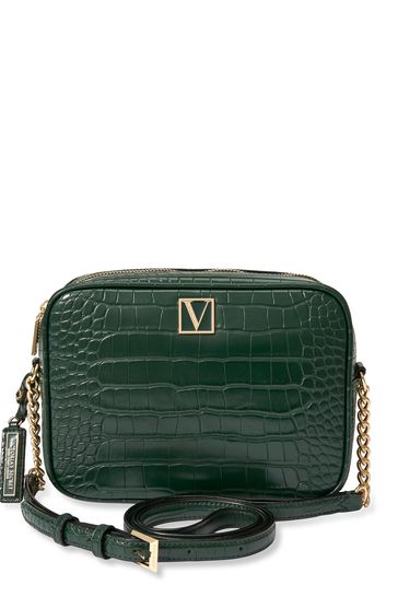 Victoria's Secret Emerald Green Croc Crossbody Bag