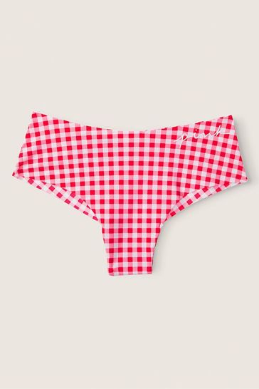 Victoria's Secret PINK Red Pepper Gingham Red No Show Cheeky Knickers