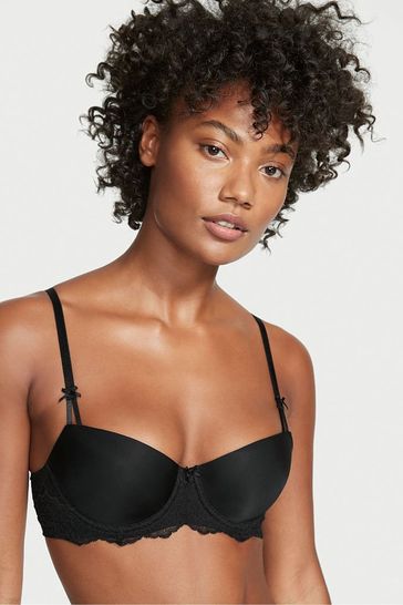 Victoria's Secret Black Smooth Lace Wing Unlined Balcony Bra
