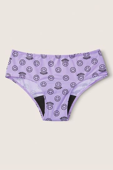Victoria's Secret PINK Lavender Love Smiley Print Purple Period Hipster  Knickers